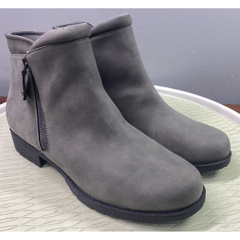 Sporto Tracy‎ Womens Gray Ankle Bootie Side Zip Combat Boots 9M EUC
